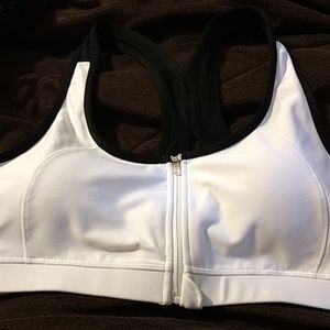 Ideology padded zippered sports bra L
